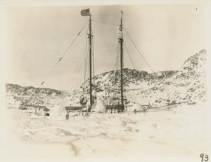 Image of The Bowdoin in winter quarters 